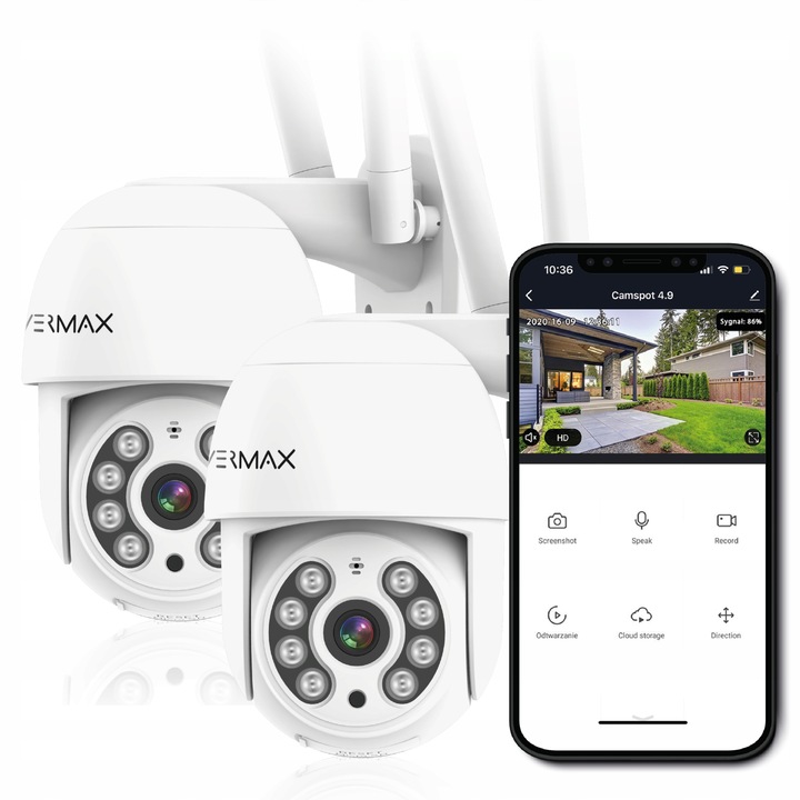 Kamera zewnętrzna OBROTOWA WiFi FULLHD 2MP Overmax