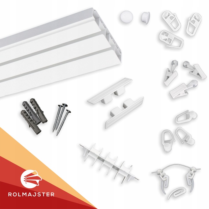 Karnisz sufitowy podwójny PCV 320 cm szyna sufitowa II TOROWA