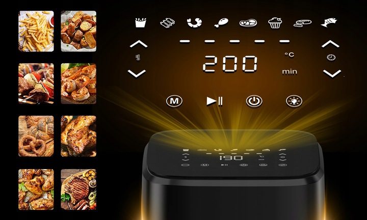 FRYTKOWNICA BEZTŁUSZCZOWA 4,5L AIR FRYER 1500W FRYTOWNICA PANEL 8