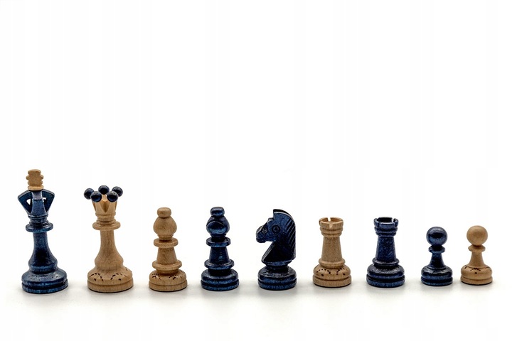 Szachy Senator niebieski/Szachy ozdobne/Szachy drewniane/ producent