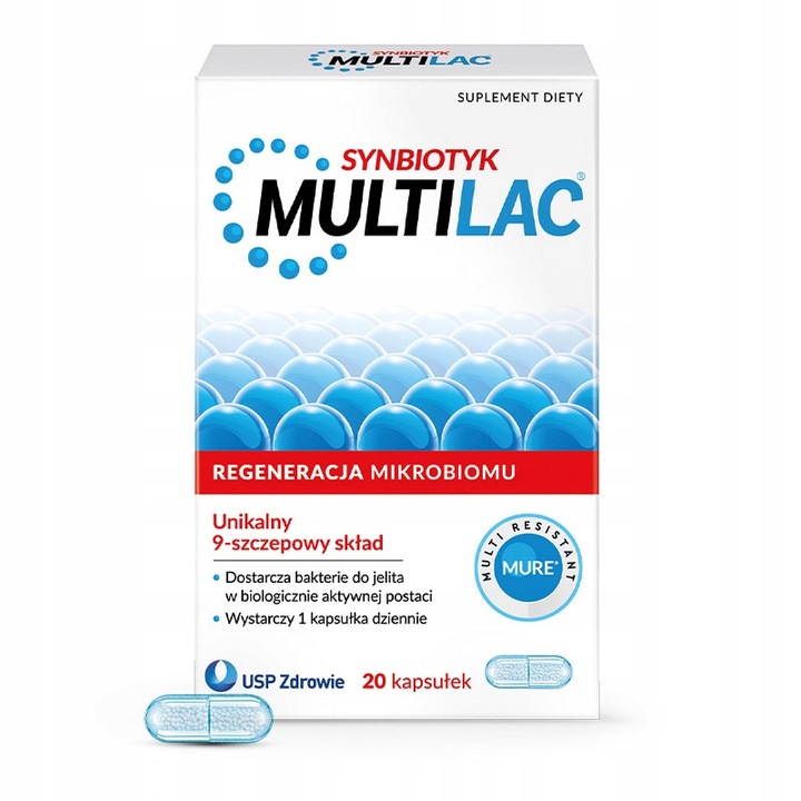 MULTILAC synbiotyk (probiotyk + prebiotyk) 20 kaps