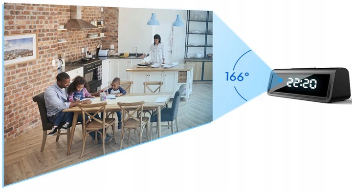 Kamera szpiegowska budzik kamerka zegar IP WiFi 2,4 i 5 GHz