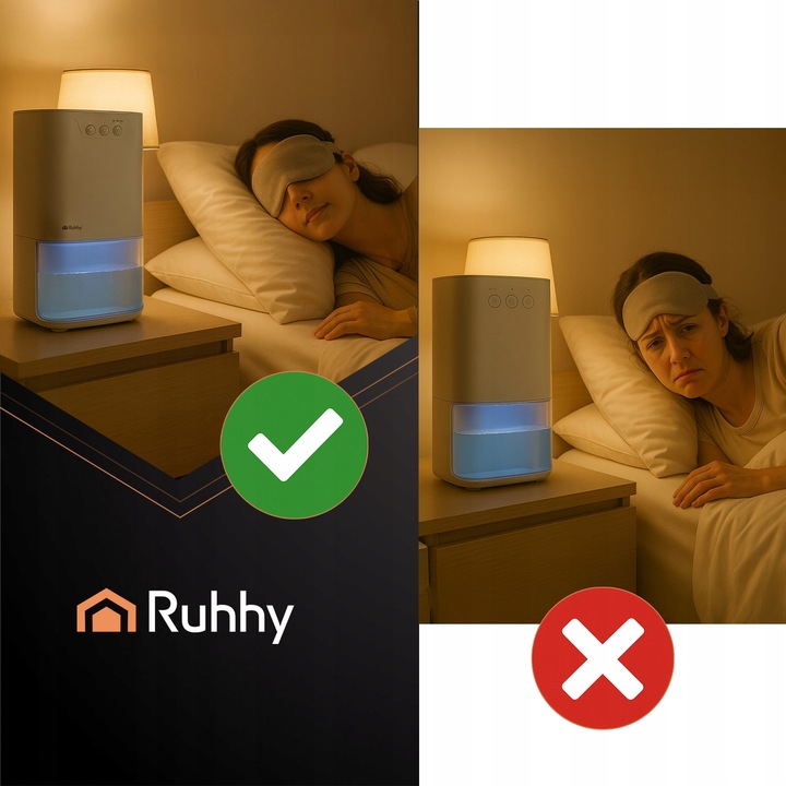 Osuszacz Powietrza Pochłaniacz Wilgoci Cichy Timer + Podświetlenie