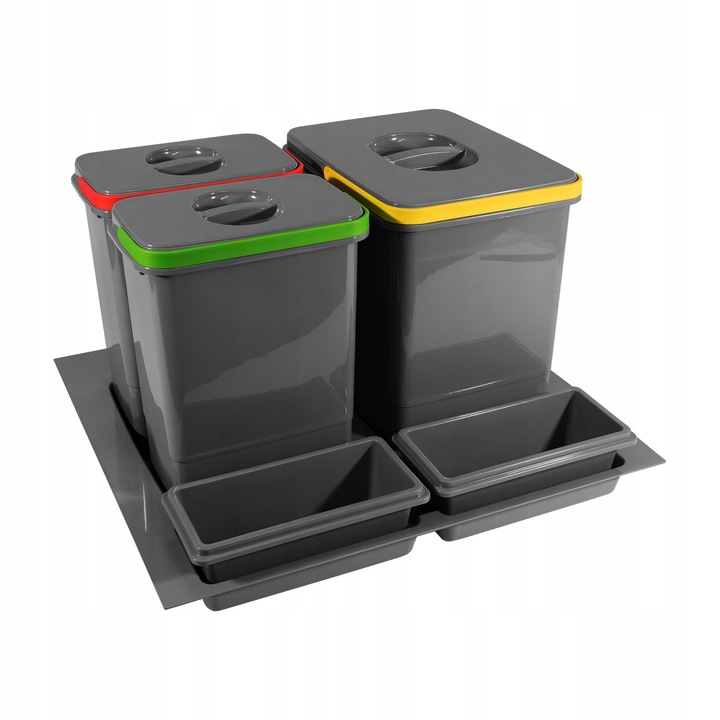 Kosz do segregacji MULTINO do szafki 60cm, 3 pojemniki