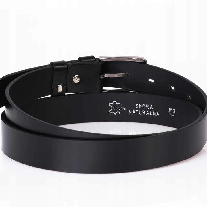 SEPHER Pasek Męski Skórzany CZARNY garnitur spodni