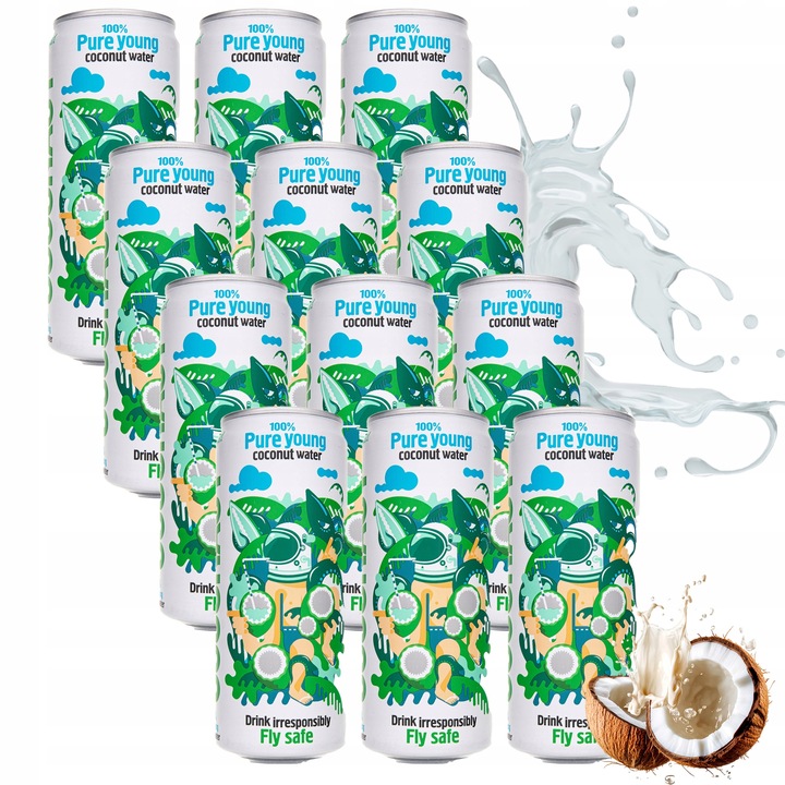 WODA KOKOSOWA Z MŁODEGO KOKOSA NAPÓJ NIEGAZOWANY W PUSZCE 320 ML COCONAUT