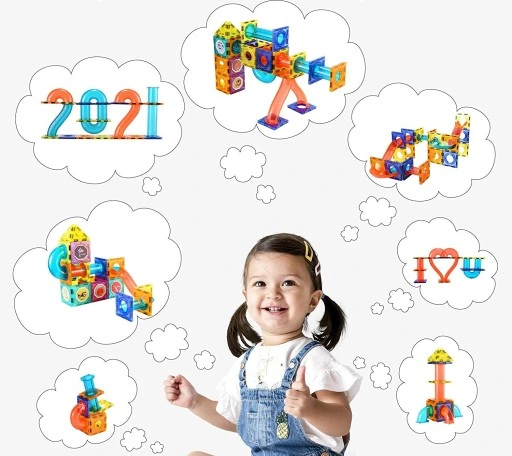 KLOCKI MAGNETYCZNE TOR KULKOWY 110 Elementów XXL