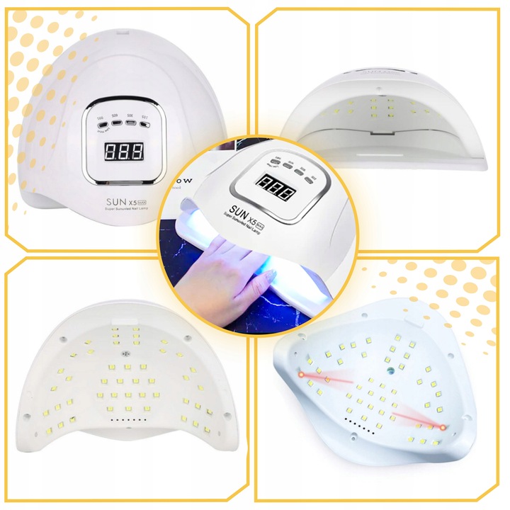 LAMPA DO PAZNOKCI UV LED 80W DO HYBRYD ŻELI MOCNA HYBRYDY SUN X5 MAX