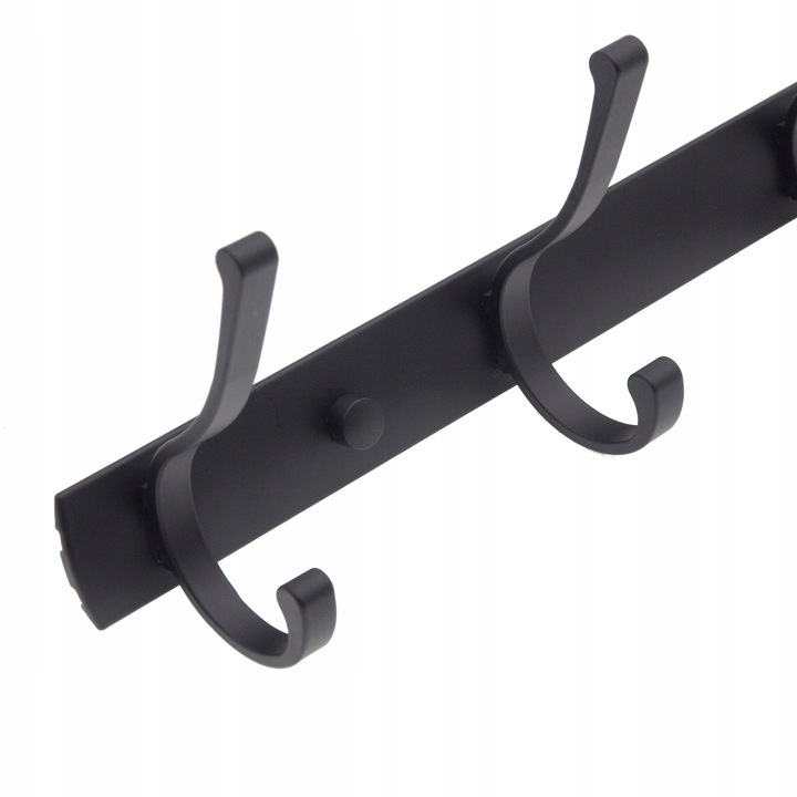 CZARNY KLASYCZNY ŚCIENNY WIESZAK NA UBRANIA DO PRZEDPOKOJU Z 5