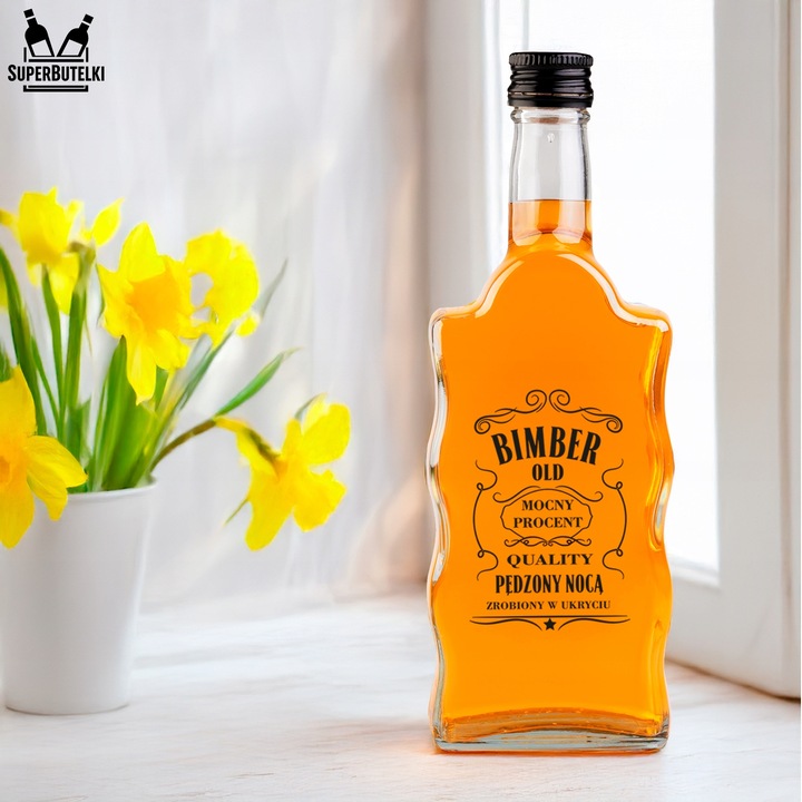 5x BUTELKI na BIMBER NALEWKI WÓDKĘ WHISKY z NADRUKIEM Butelka FALA 500 ml