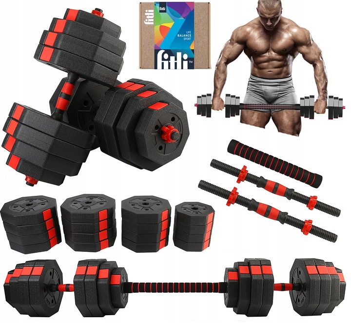 Hantle regulowane bitumiczne 40kg ZESTAW HANTLI 2x20kg obciążenie