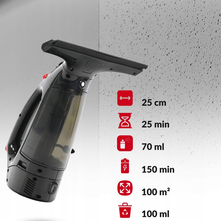 MYJKA DO OKIEN SZYB LUSTER AKUMULATOROWA ZESTAW WYSOKICH SZYB NA