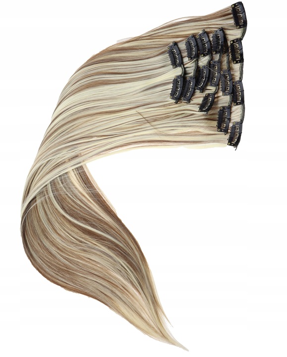 DOCZEPIANE WŁOSY Jak Naturalne Clip In Dopinki Proste Długie 6 Taśm 60cm