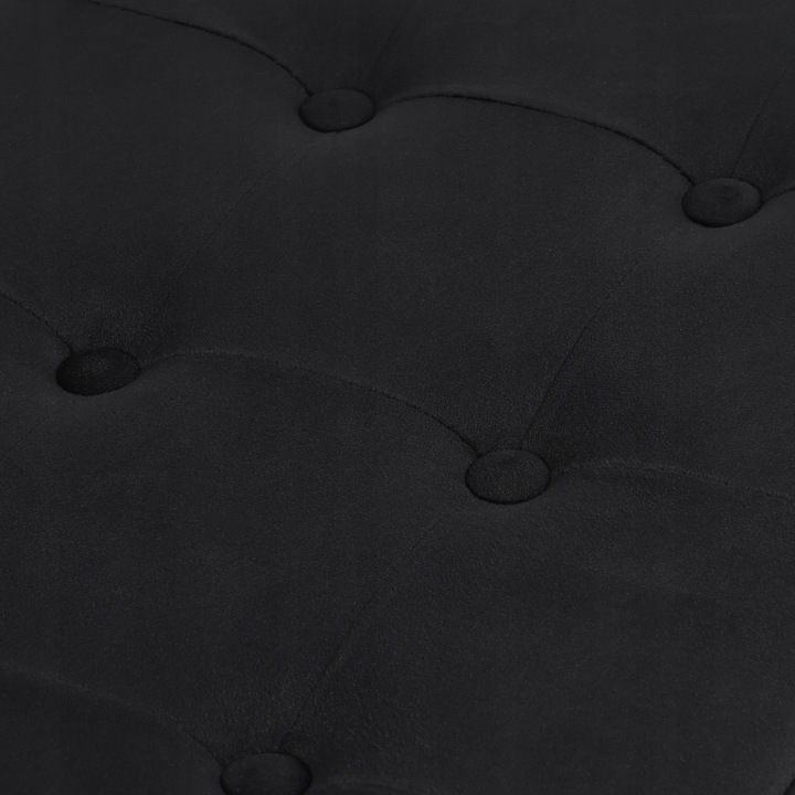 Pufa ze Schowkiem Skrzynia Welurowa Pojemnik Ława Do Salonu Czarna -