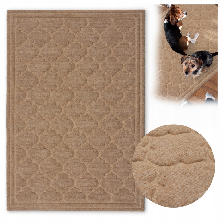 Wycieraczka Pod Drzwi Tekstylna 60x90 Beżowa 3D Duża Wejściowa