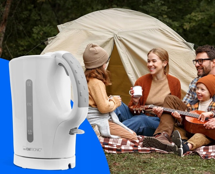 CZAJNIK ELEKTRYCZNY PODRÓŻNY TURYSTYCZNY BEZPRZEWODOWY CLATRONIC 900W
