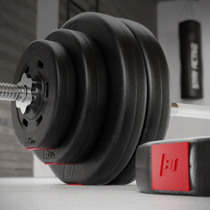 Obciążenie bitumiczne kompozytowe do sztangi hantli 20kg HopSport gryfu