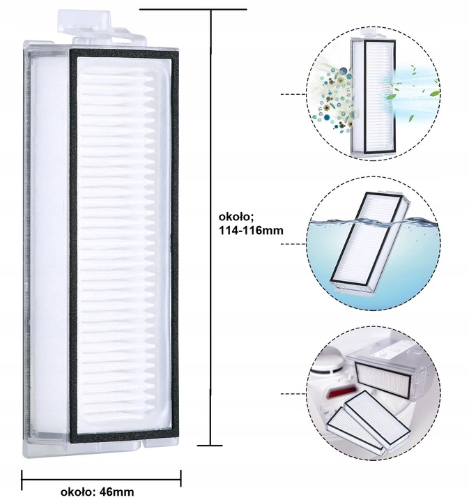 ZESTAW AKCESORIÓW FILTRY SZCZOTKI MOP DO XIAOMI ROBOROCK Q7, MAX, MAX+, T8