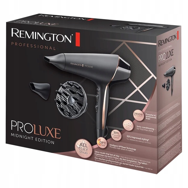 Suszarka do włosów REMINGTON AC9140 AC9140B PROLuxe Midnight jonizacja