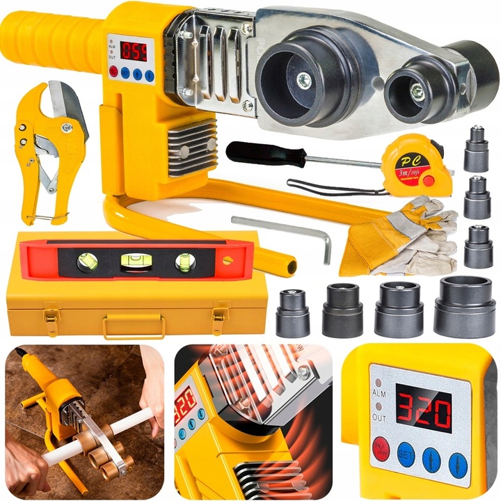 ZGRZEWARKA LCD DO RUR PP PCV MATRYCE 16-63mm 2800W POLIFUZYJNA