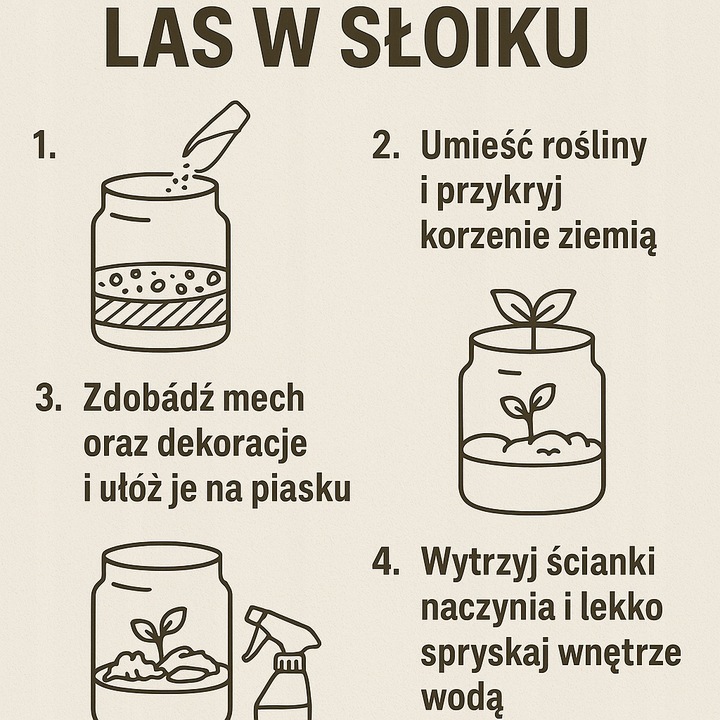 LAS W SŁOIKU SZKLE KOMPLETNY 10 elementów Z ROŚLINKĄ I KULA SŁÓJ ZESTAW