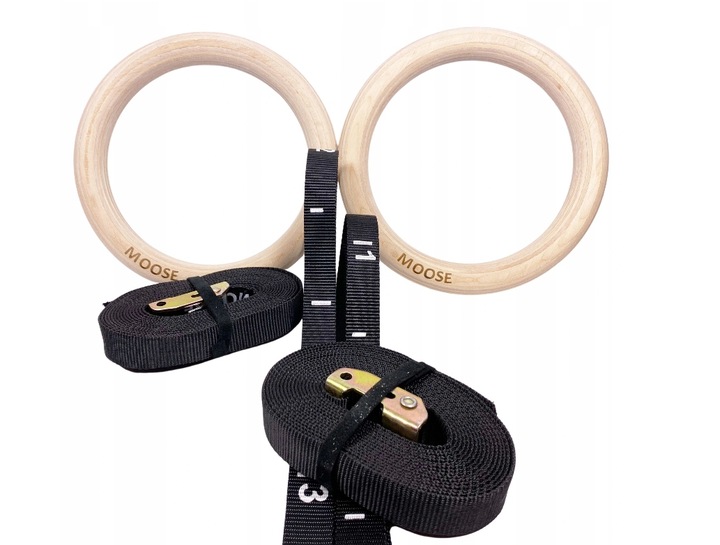 KÓŁKA GIMNASTYCZNE DREWNIANE Z MIARKĄ MOOSE FITNESS DO ĆWICZEŃ I