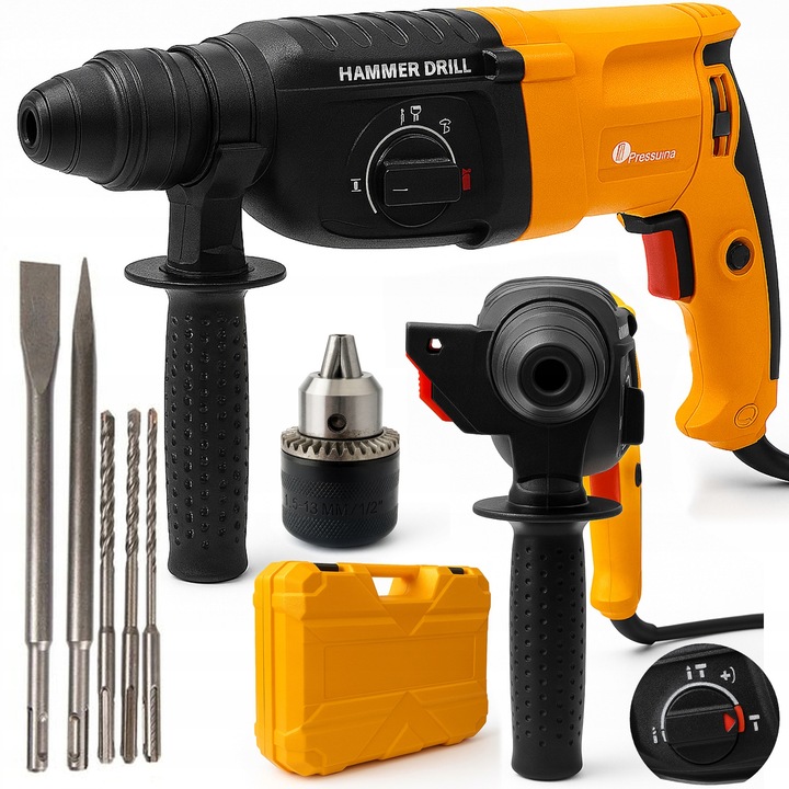 MŁOTOWIERTARKA WIERTARKA Z UDAREM MŁOT UDAROWY ZESTAW SDS + PLUS MOC