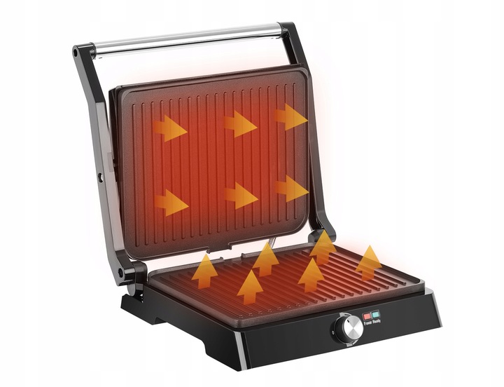 Grill elektryczny opiekacz rozkładany REGULACJA TEMPERATURY DUŻA MOC