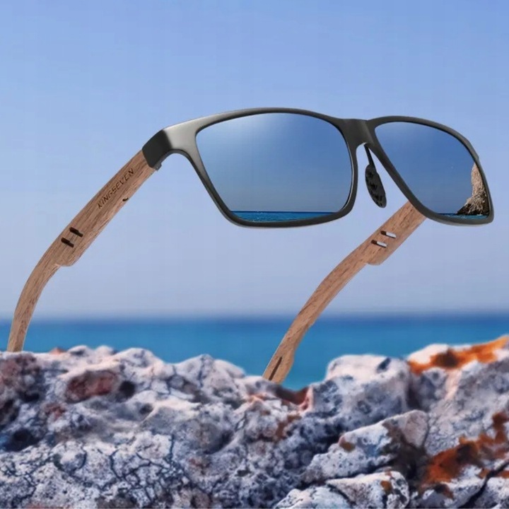 OKULARY PRZECIWSŁONECZNE MĘSKIE KINGSEVEN POLARYZACJA UV400 ZESTAW + ETUI