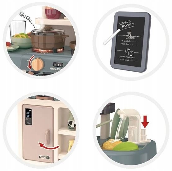 KUCHNIA DLA DZIECI KRAN PARA ŚWIATŁO DŹWIĘK funkcja wody 42 AKCESORIA