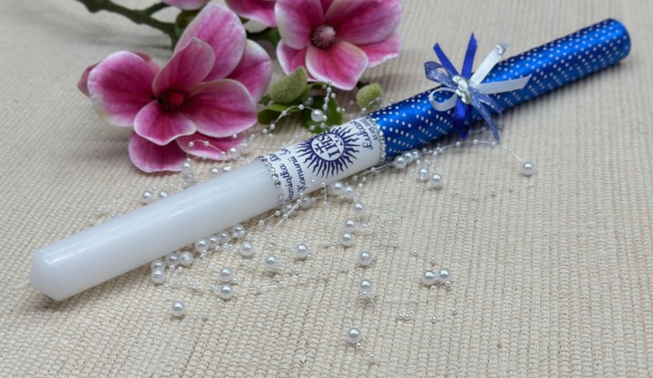 ŚWIECA KOMUNIJNA NA KOMUNIĘ DO KOMUNII IMIĘ DATA