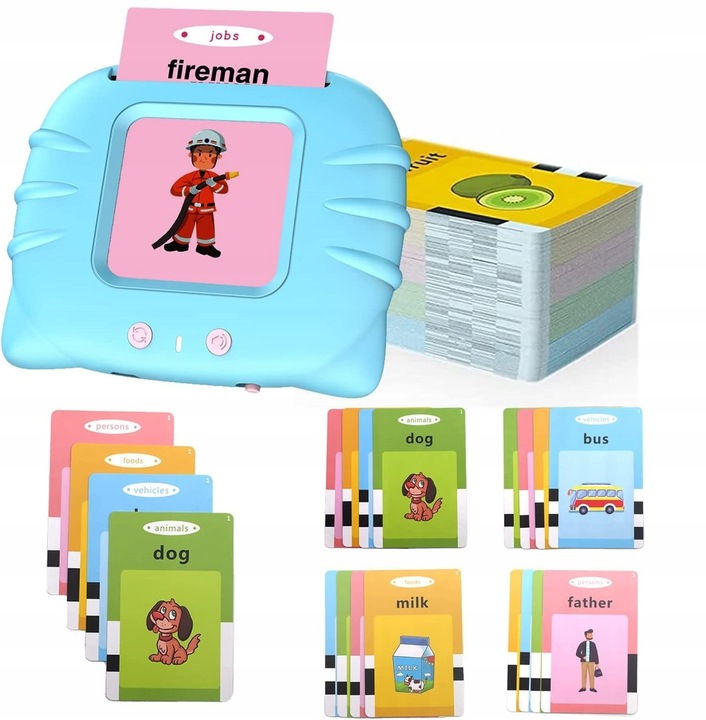 ZABAWKA DO WCZESNEJ NAUKI ANGIELSKIEGO 224 KART SŁOWA OBRAZKI WYMOWA DZIECI