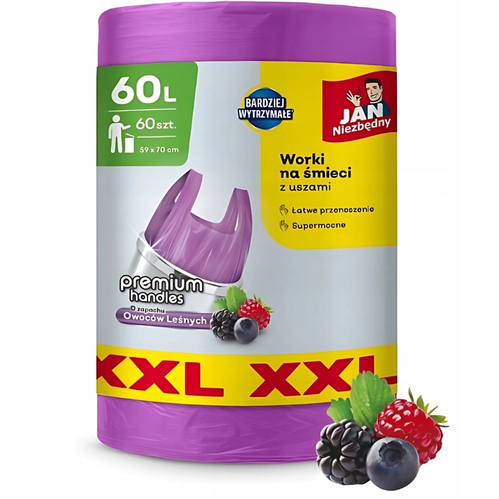 Worki na śmieci 60l Jan Niezbędny zapach 60szt x 2