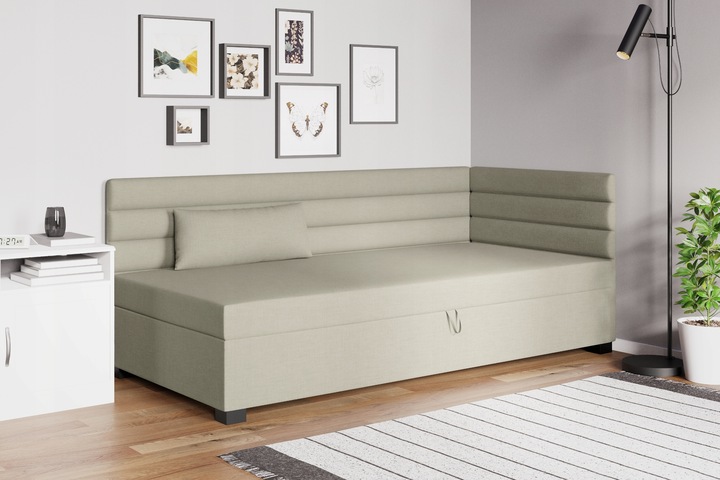 Tapczan pojedynczy łóżko z materacem Katrina 90 cm