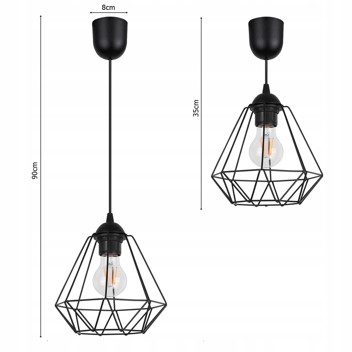 LAMPA SUFITOWA WISZĄCA W STYLU LOFT E27