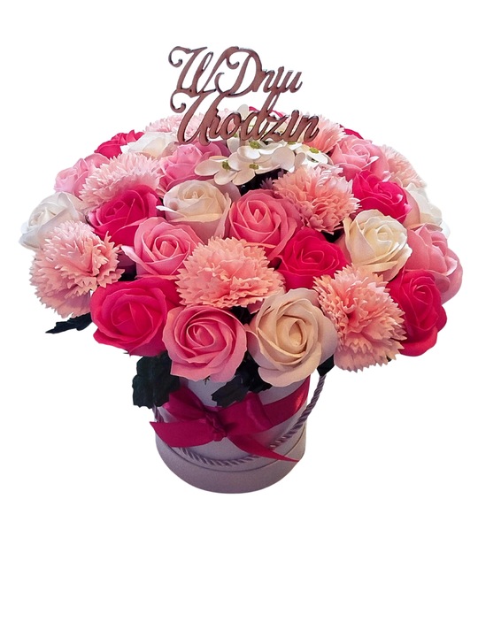 Flowerbox kwiaty mydlane prezent walentynki dzień kobiet urodziny