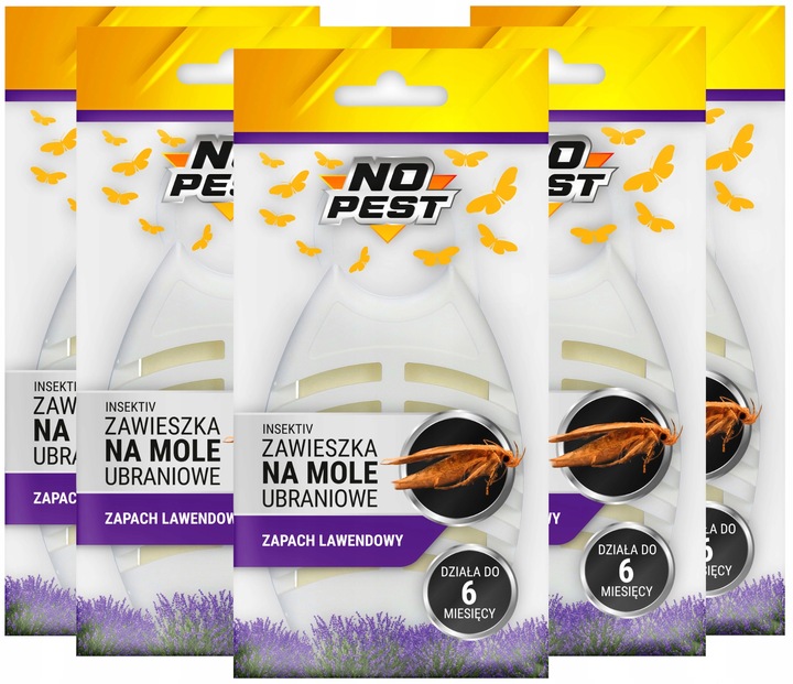 LAWENDOWA ZAWIESZKA ŚRODEK NA MOLE UBRANIOWE ODZIEŻOWE NO PEST (5 SZT)