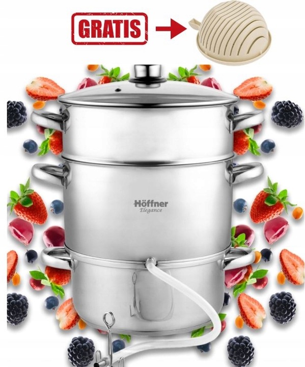 SOKOWNIK 8L GARNEK NA INDUKCJE / GAZ PAROWY ZE STALI NIERDZEWNEJ DO