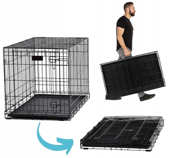 KLATKA METALOWA KENNELOWA TRANSPORTER DLA PSA KOTA ZWIERZĄT XL