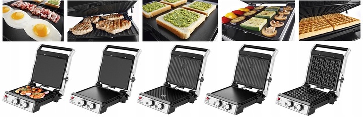 GRILL ELEKTRYCZNY ECG KG 2033 OPIEKACZ PANINI GOFRY BBQ 3w1 2000W