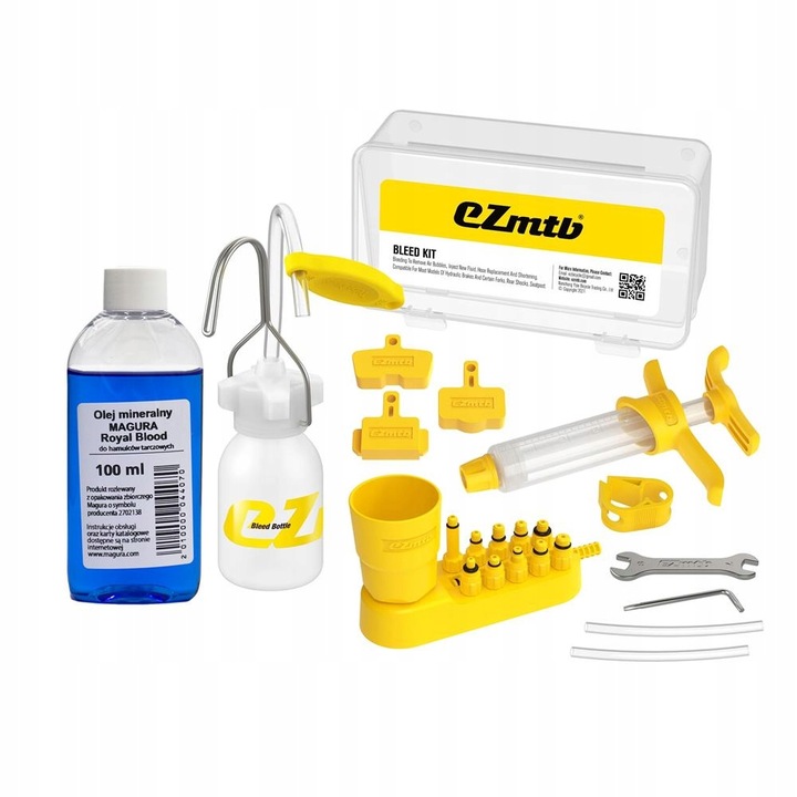 Zestaw EZMTB do odpowietrzania hamulców hydraulicznych + olej Magura 100 ml