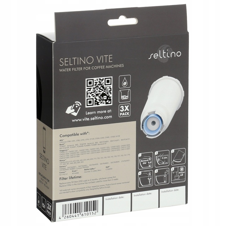 3x Filtr do ekspresu Krups zamiennik Seltino Vite