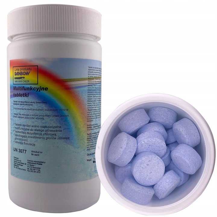 RAINBOW MINI MAXI CHLOR DO BASENU JACUZZI TABLETKI wolno rozpuszczające