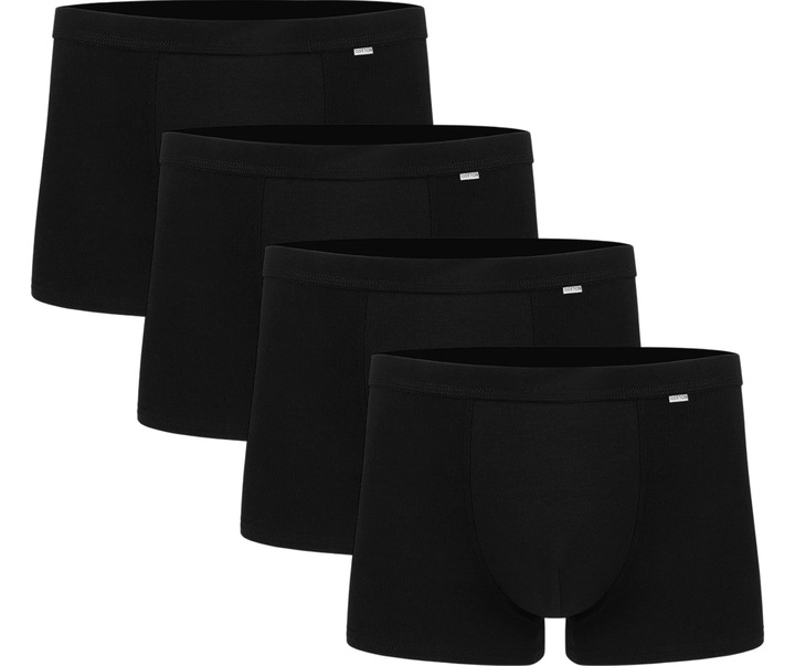4x BOKSERKI MĘSKIE BAWEŁNIANE CZARNE ZESTAW ELASTYCZNE WYGODNE XL