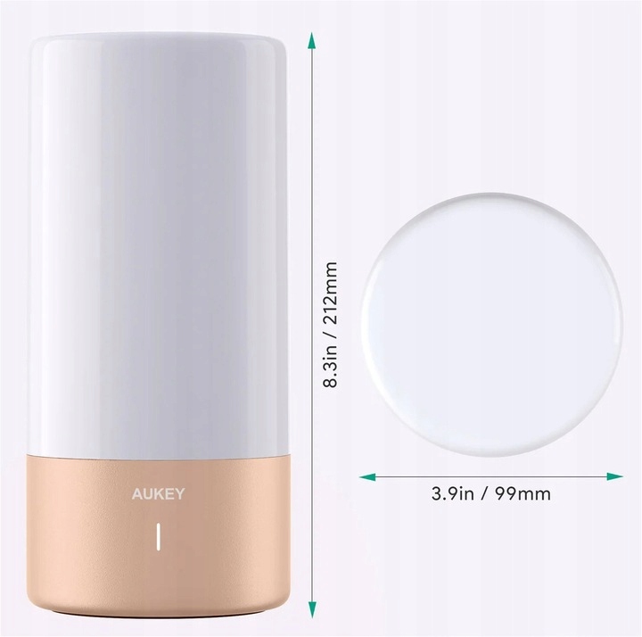 AUKEY LT-T6 Rose Gold LAMPKA NOCNA STOŁOWA RGB LED DOTYKOWA