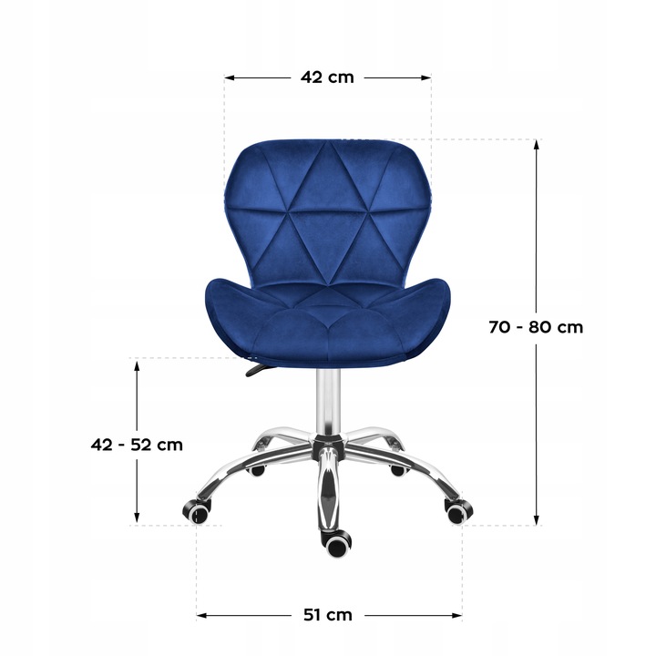 Fotel biurowy obrotowy MARK ADLER niebieski welurowy tapicerowany do