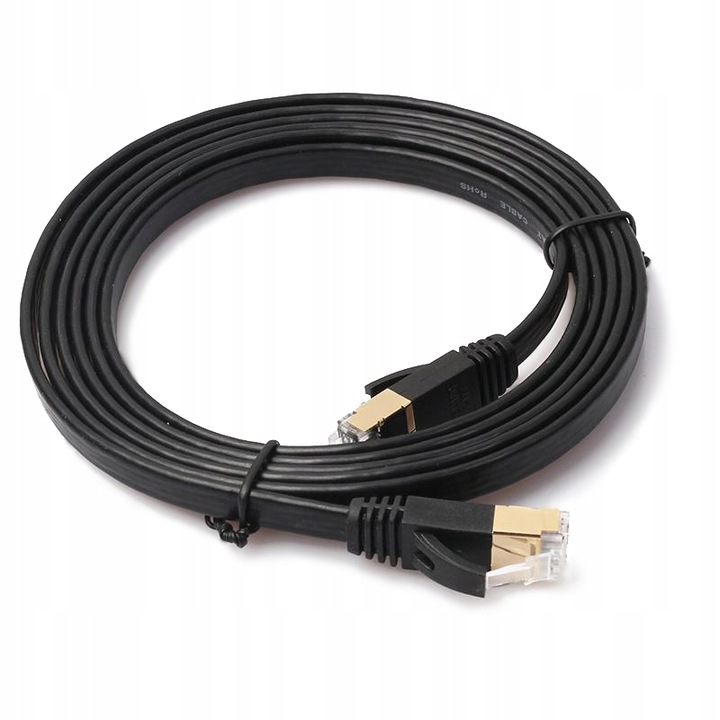 KABEL ETHERNET SIECIOWY LAN PATCHCORD SKRĘTKA INTERNET PŁASKI SFTP CAT7 10M