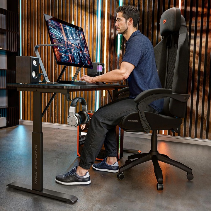 Biurko Gamingowe Regulowane 140x60cm Wysokość 56-79cm STRATOS TREX