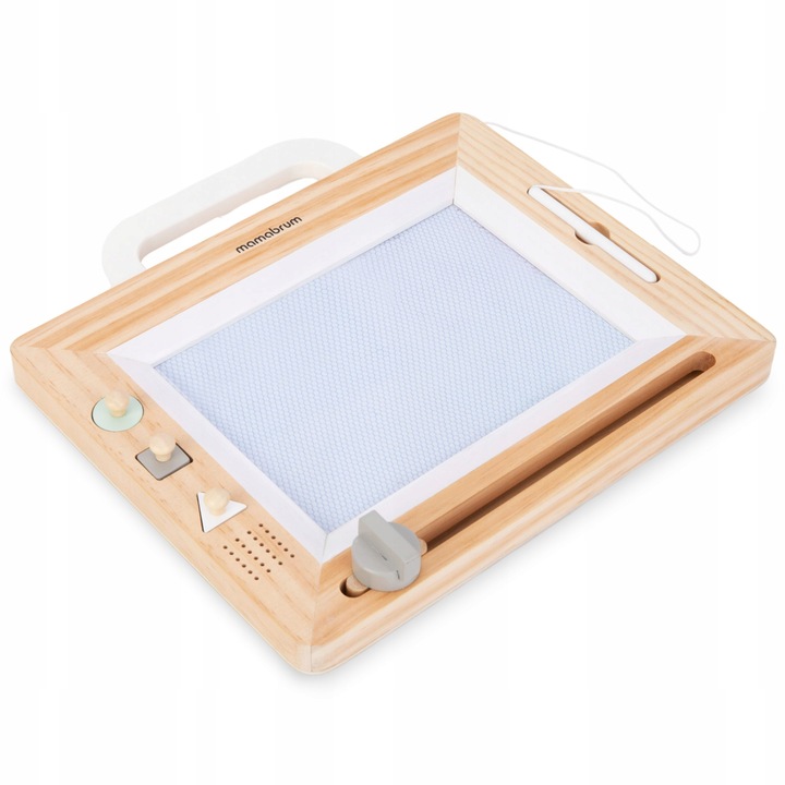 Drewniany Magnetyczny Znikopis z Pieczątkami - Tablica do Rysowania Tablet