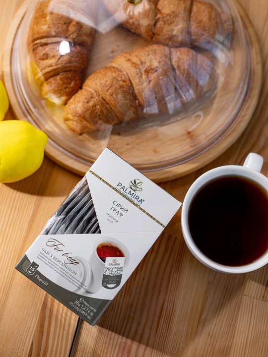 Herbata czarna liściasta Earl gray olej bergamotki Deluxe Palmira 15 saszet